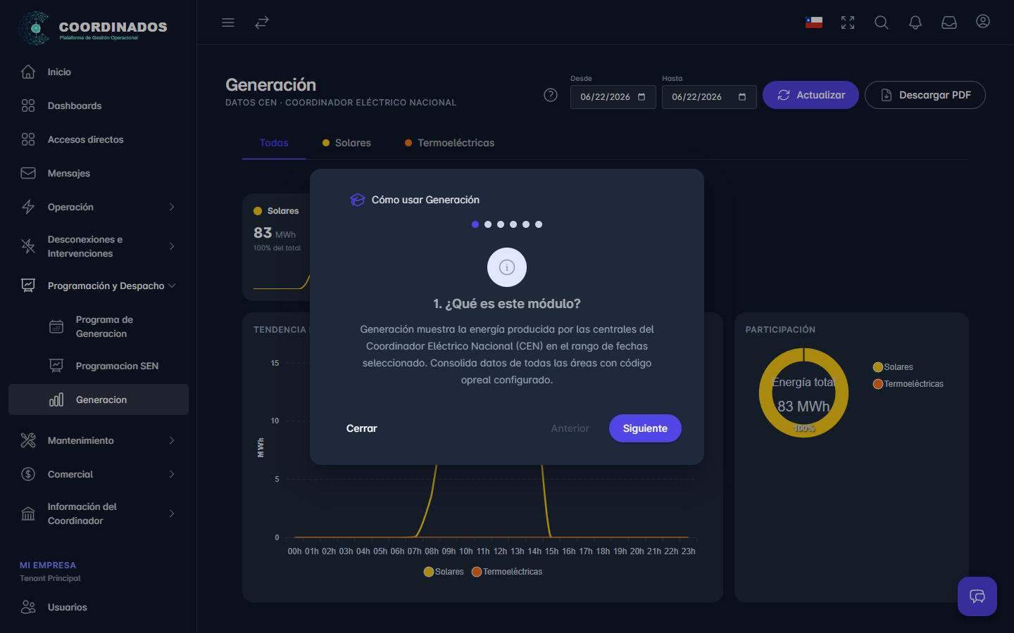 Reportes de generación multi-área